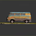 minibus minivan driverless bus school bus van box car 3d model