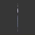 Winged Sword With Blue Glowing Blade Ornate Hilt And Purple Gemstone