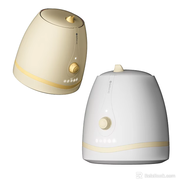Cream And White Home Humidifiers With Knob Control And Indicator Lights 3d model 