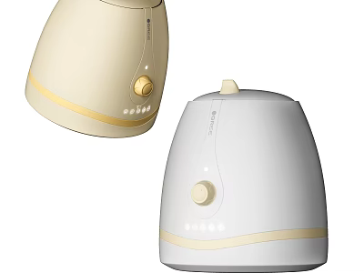 Cream And White Home Humidifiers With Knob Control And Indicator Lights 3d model
