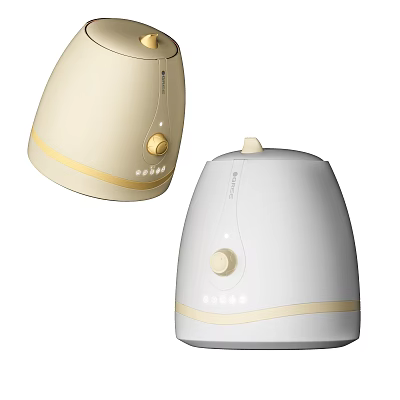 Cream And White Home Humidifiers With Knob Control And Indicator Lights 3d model