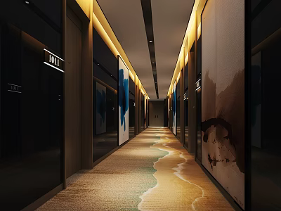 Modern Away Hotel Away 3d model