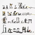 Diverse Home Gym Sports Equipment Including Treadmills Dumbbells Weight Benches And Fitness Machines