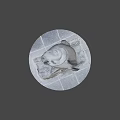 Game and Movie Character Metal Fish Statue In Leaping Pose With Square Textured Base