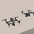 Smart Machines Drones Flying With Camera Equipment In Indoor Environment 3d model