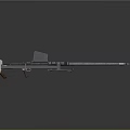 Modern Sniper Rifle With Long Barrel Scope And Metal Components Design