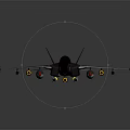3D Model of Sleek Fighter Jet With Dark Purple Accents Mounted Weapons and Tail Fins