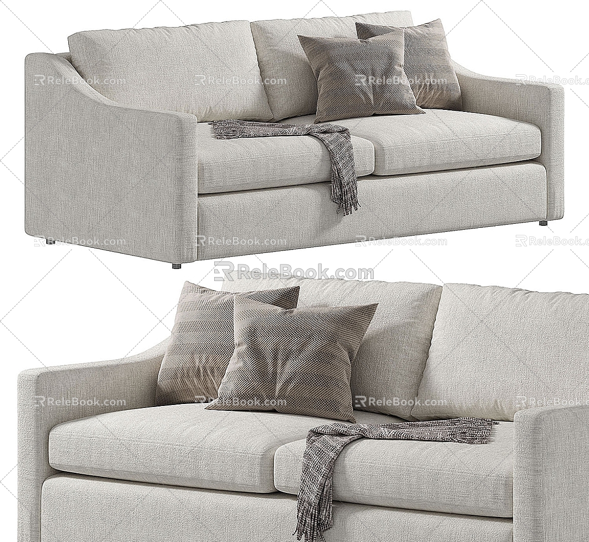 Double sofa sofa leisure sofa 3d model