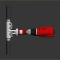 Red Cordless Drill Power Tool With Metal Attachment And Ergonomic Grip