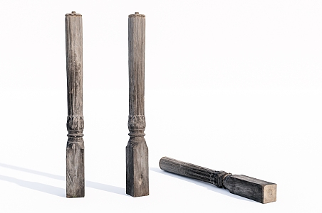 Modern Column Wooden Column 3d model