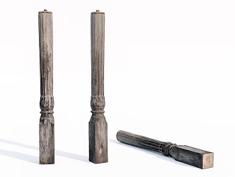 Modern Column Wooden Column 3d model