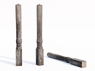 Modern Column Wooden Column 3d model