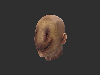 Game and Movie Character Bald Head With Stitched Scars And Horror Features 3d model