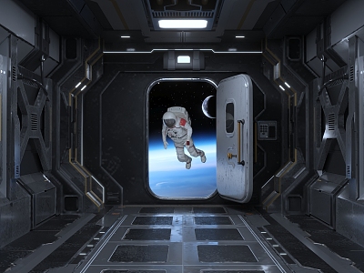 Space capsule astronaut space 3d model