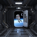 Space capsule astronaut space 3d model