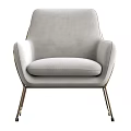 Modern Light Gray Accent Chair With Stylish Metal Frame And Comfortable Design