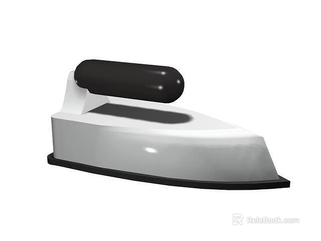 Practical Electric Iron with White Base and Black Handle for Daily Ironing Use 3d model 