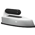 Practical Electric Iron with White Base and Black Handle for Daily Ironing Use