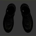 Black High Top Boots With Laces And Buttons Thick Soles For Practical Daily Use