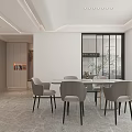 Modern Living and Dining Room Interior Design With Sofa Coffee Table and Dining Chairs