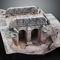 Ancient Roman Arch Ruins With Stone Blocks And Vaulted Structure Details 3d model