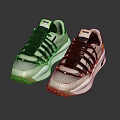 Stylish White And Black Sports Shoes With Thick Soles And Striped Laces Design
