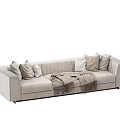 Modern three-seat sofa multiplayer sofa 3d model