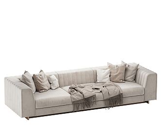 Modern three-seat sofa multiplayer sofa 3d model