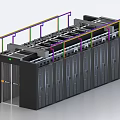 Computer Room Server Unit Blade Machine Cabinet Network Equipment Service Unit 3d model