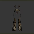 Woman Wearing Stylish Halter Top With High Waisted Snake Print Pants and Waist Embellishment Design