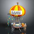 Colorful Hot Air Balloon Shaped Sauna Structure With Flags And Base Equipment