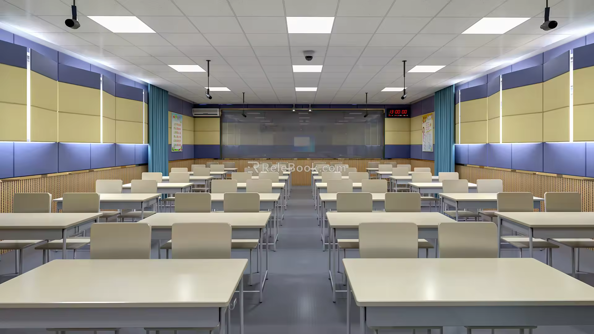 Modern Classroom Recording and Broadcasting Classroom 3d model