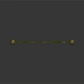 Stone Post Garden Fence With Vertical Bars Moss Covered Rust Red Green Traces