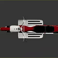 Classic Red And White Scooter With Black Seat Shiny Metal Against Black Backdrop Retro Design