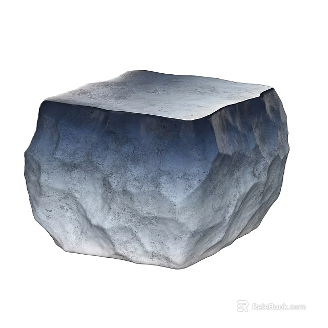 Natural Stone And Wood Decorative Piece With Handcrafted Texture Design Style 3d model 