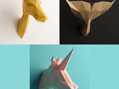 Modern Animal Wall Decoration 3d model