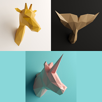 Modern Animal Wall Decoration 3d model