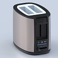 Two Slice Stainless Steel Toaster With Black Accents And Modern Control Panel