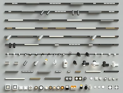 Modern Downlights And Spotlights With Various Styles For Home And Office Lighting 3d model