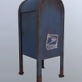 Modern Old Mailbox Modern Realistic Equipment Mailbox Old Public Facilities 3d model