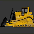 Yellow Tracked Bulldozer Heavy Duty Functional Construction Vehicle with Front Blade