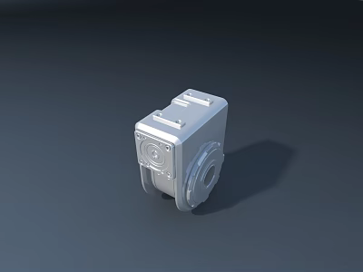 Smart Machine Component With Square Gray Structure And Mechanical Parts 3d model