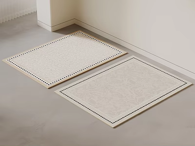 Light Colored Square Rugs With Dark Border And Simple Pattern For Indoor Use 3d model