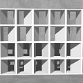 Modern Interior Partition With Geometric Cube Design In Black And White Structure 3d model