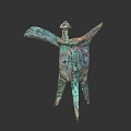 Ancient Chinese Bronze Ritual Vessel With Bird Shaped Design And Three Legs
