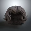 Game and Movie Character Head With Stylized Curly Hair 3D Model Design