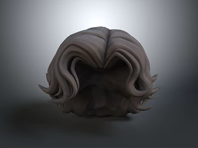 Game and Movie Character Head With Stylized Curly Hair 3D Model Design 3d model