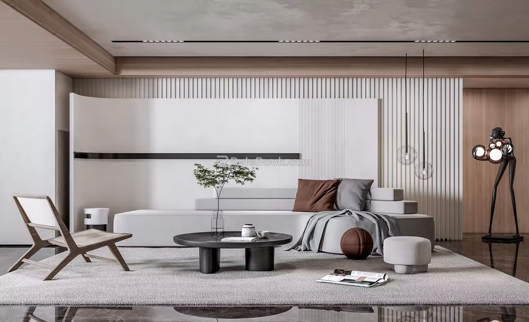 Modern sofa coffee table combination 3d model