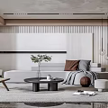 Modern sofa coffee table combination 3d model