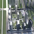 Modern High Rise Residential Complex With Central Garden And Green Landscape In Urban Area